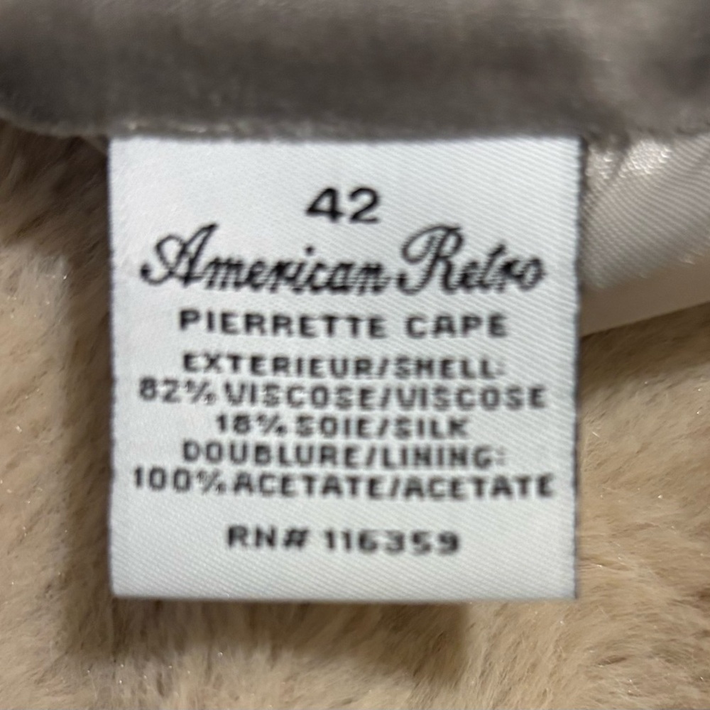 American Retro Paris pewter velvet capelet suit with trumpet skirt 38 and 42 - Picture 6 of 13
